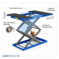 Lander ProLift S55 Low-Profile Scissor Lift — How It Works